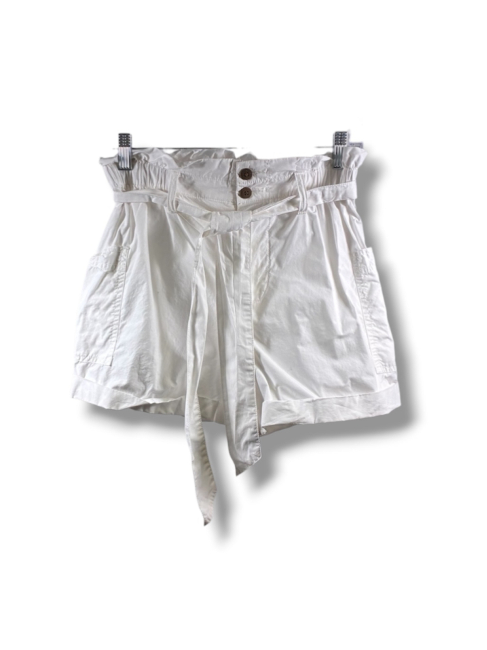 Urban Outfitters High Waist Paperbag Shorts in White Size S